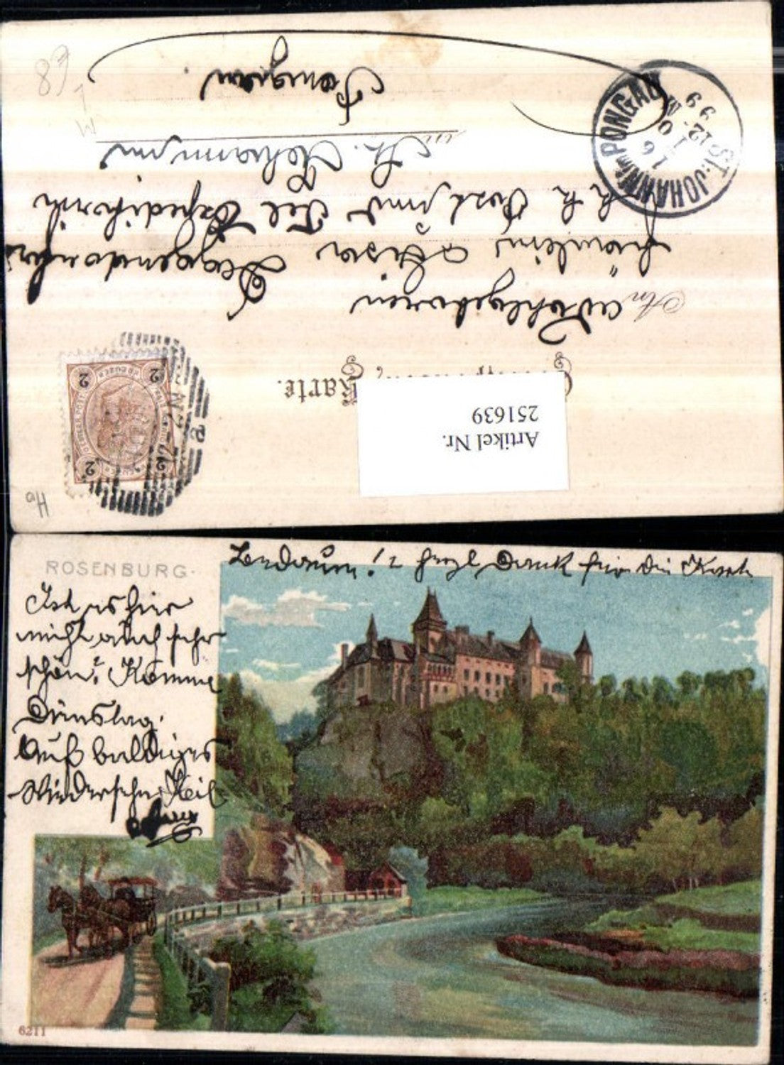 251639,Litho AK Schloss Rosenburg am Kamp Kutsche