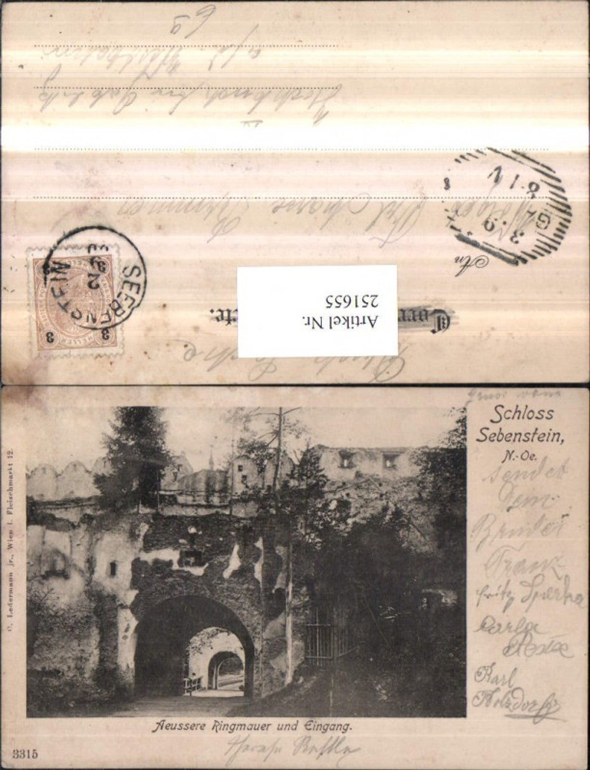 251655,Schloss Sebenstein Äußere Ringmauer u. Eingang