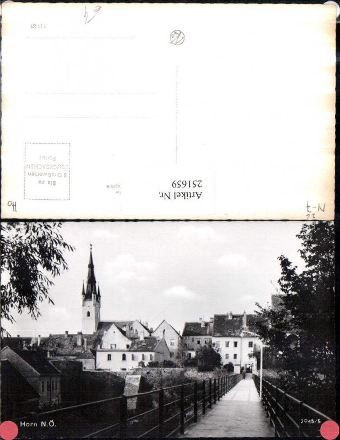 251659,Horn Teilansicht Brücke Kirchenturm