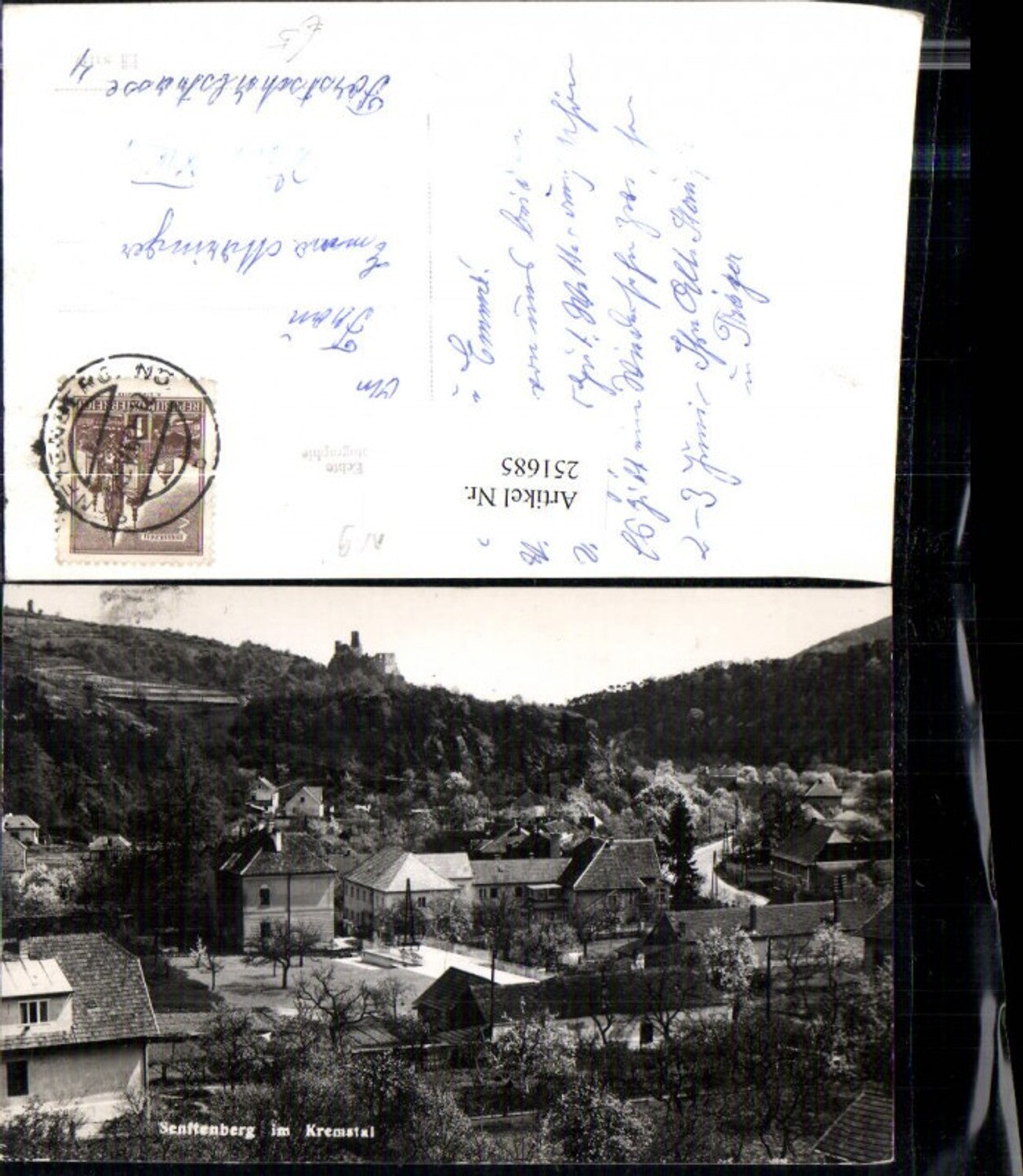 251685,Senftenberg im Kremstal Teilansicht m. Ruine