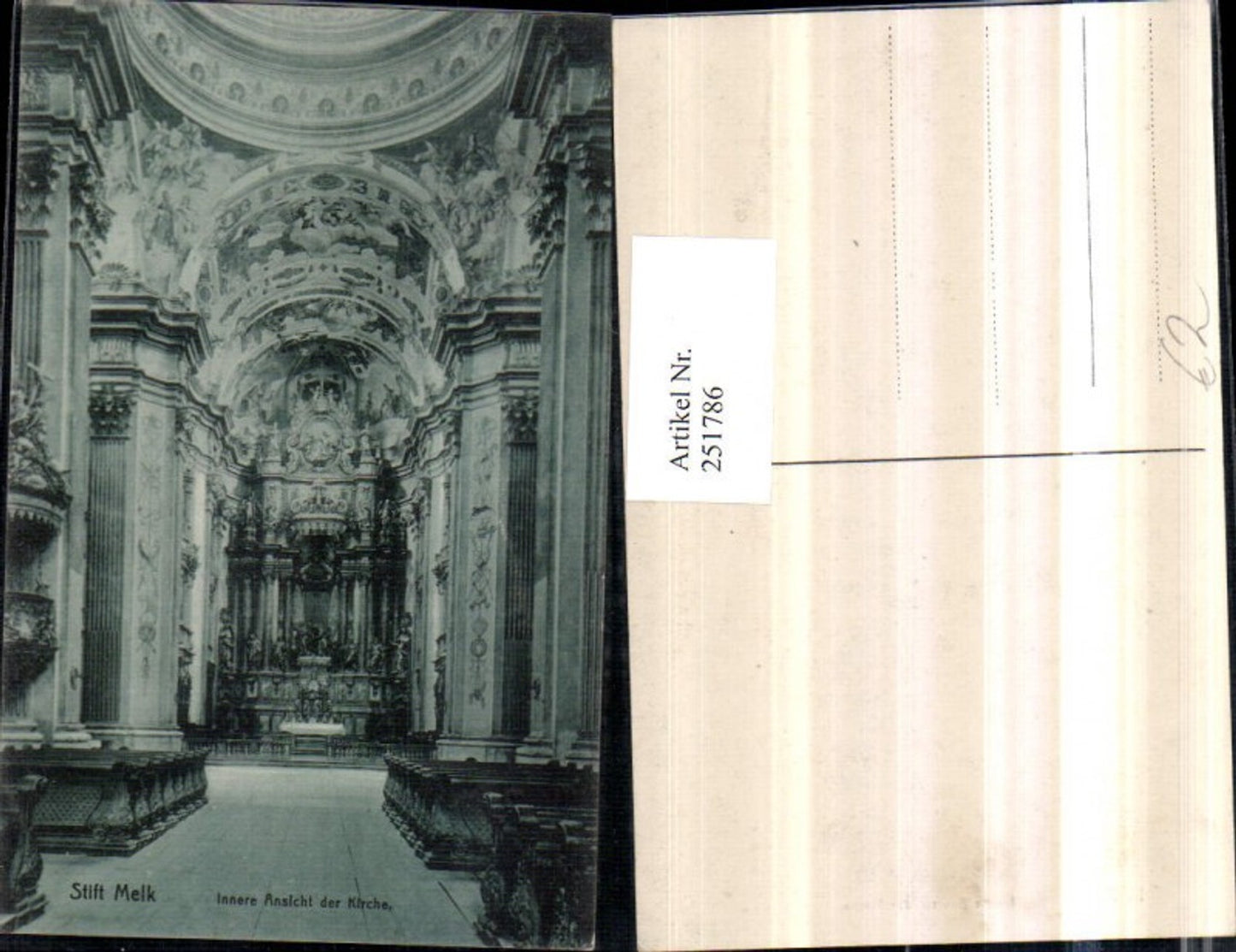 251786, Melk Abbey, interior view of the church