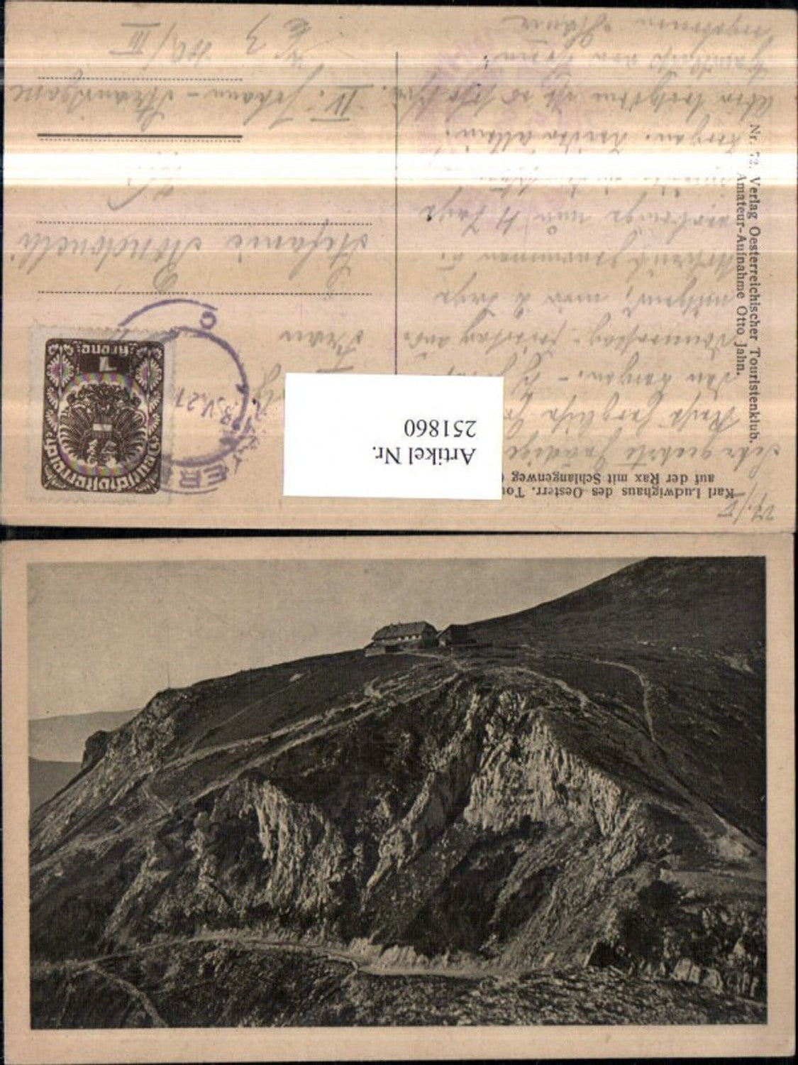 251860,Karl Ludwig Schutzhaus auf d. Rax m. Schlangenweg b. Reichenau