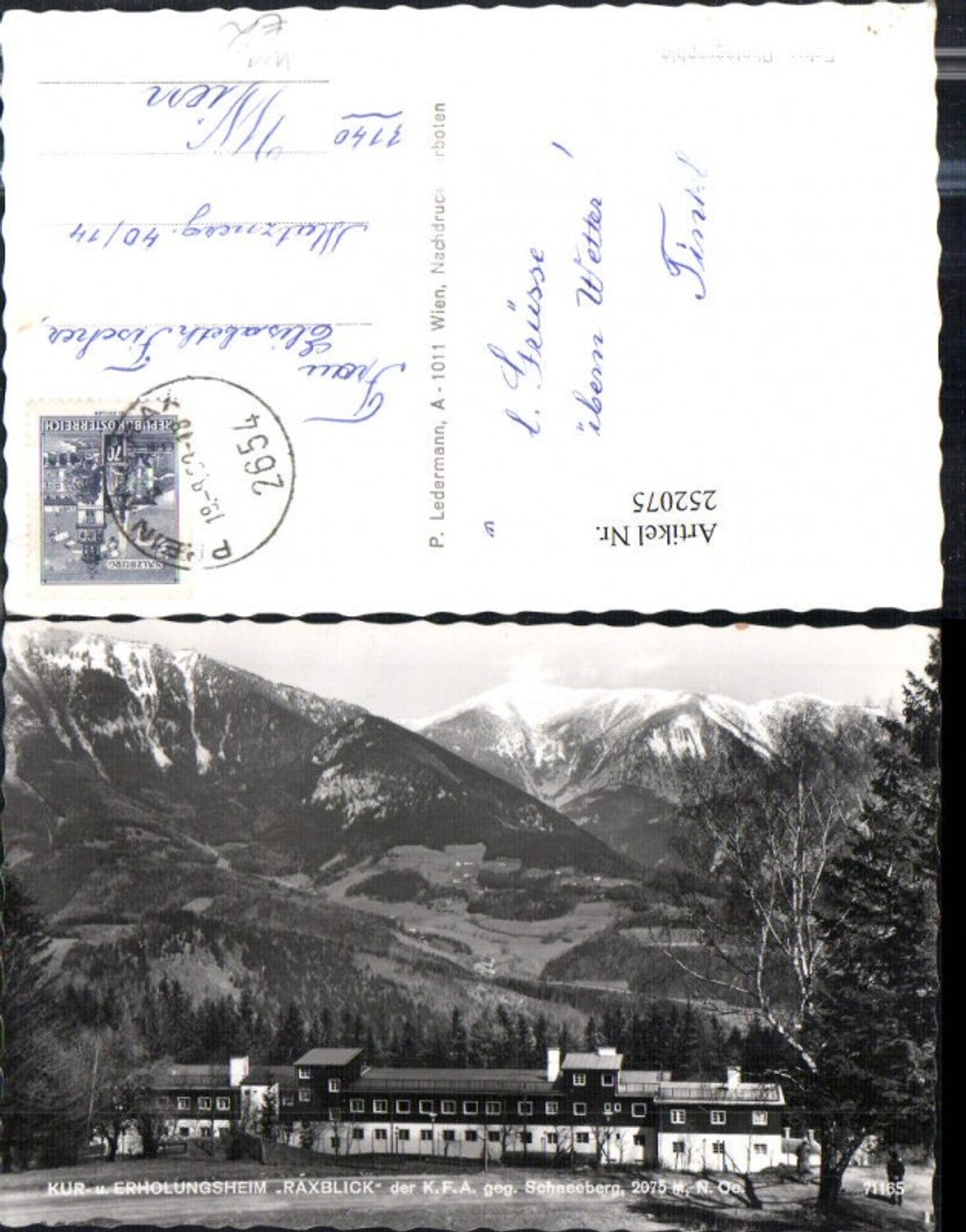 252075,Kur- u. Erholungsheim Raxblick geg. Schneeberg b. Prein