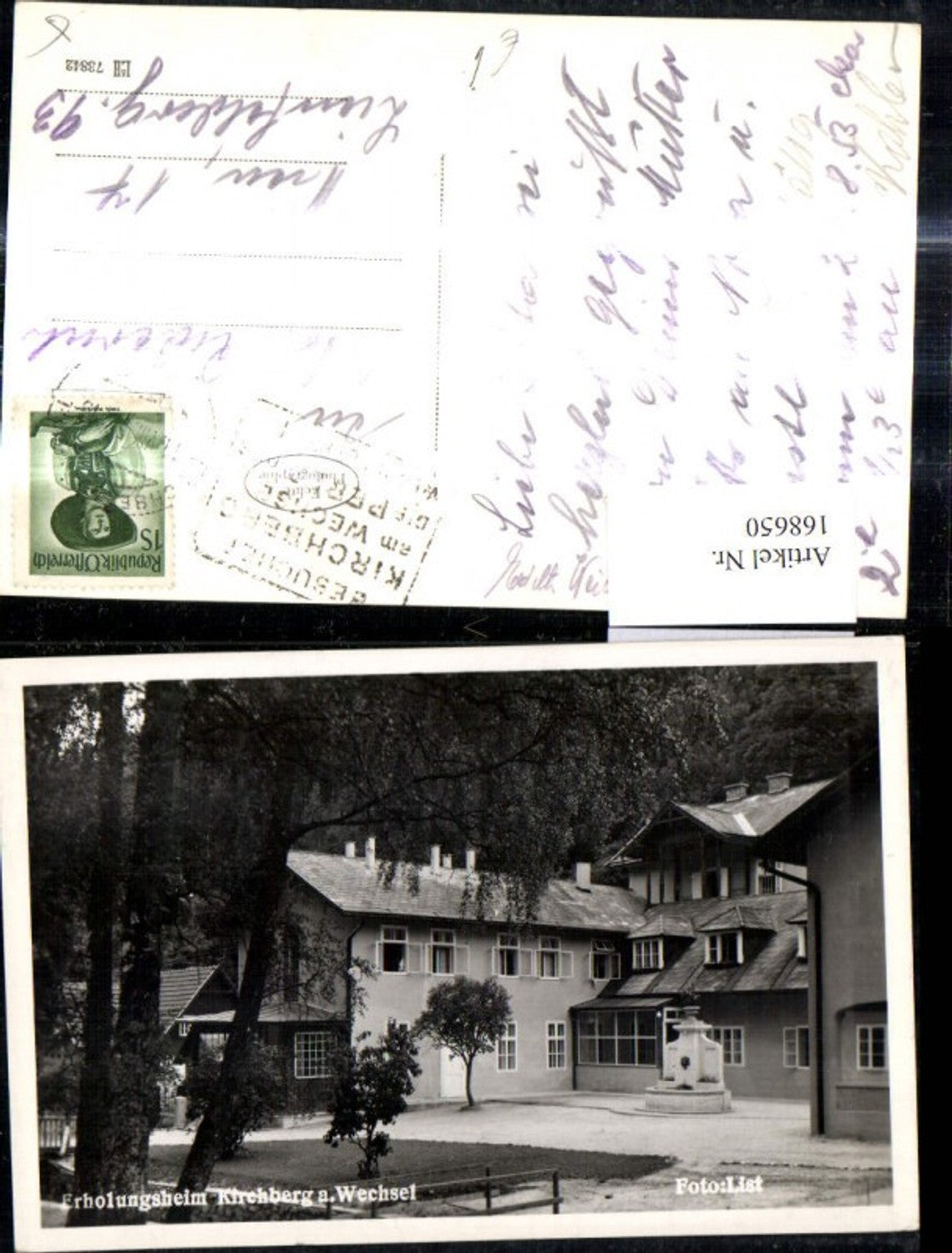 168650,Foto Ak Erholungsheim Kirchberg a. Wechsel