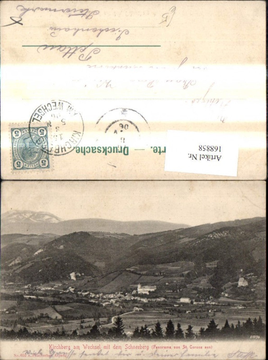 168858,Kirchberg a. Wechsel m. d. Schneeberg Panorama v. St. Corona aus