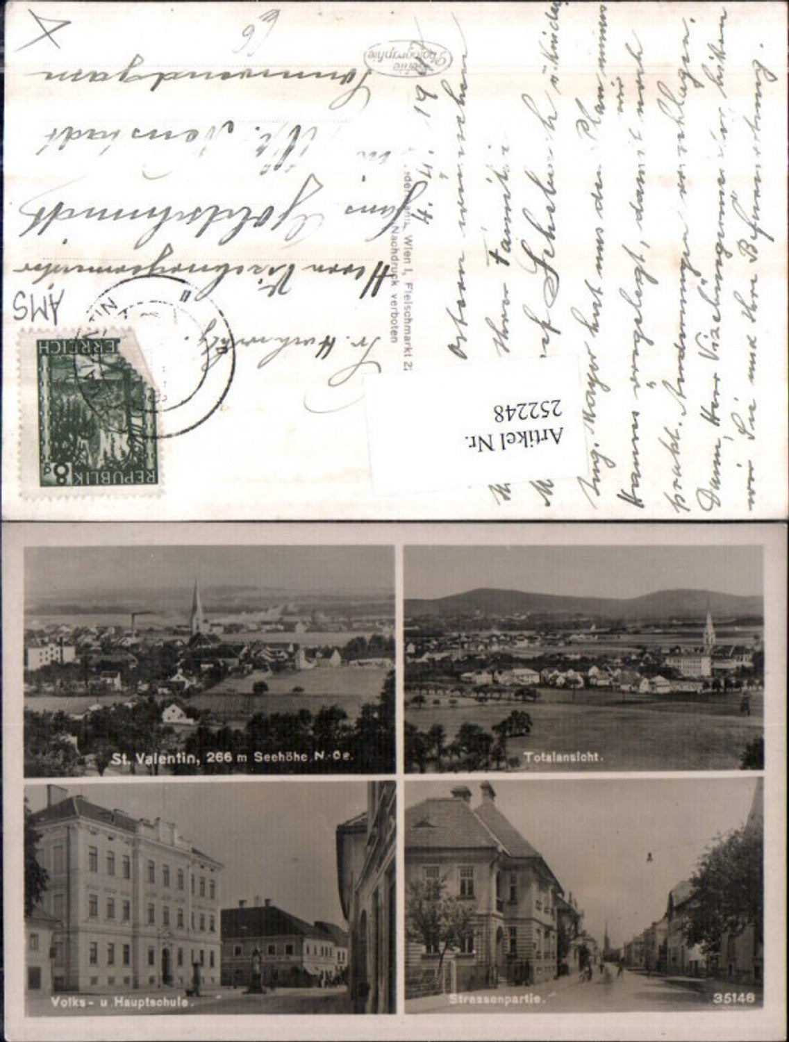 252248,St. Valentin Totale Volks- u. Hauptschule Straßenansicht Mehrbildkarte