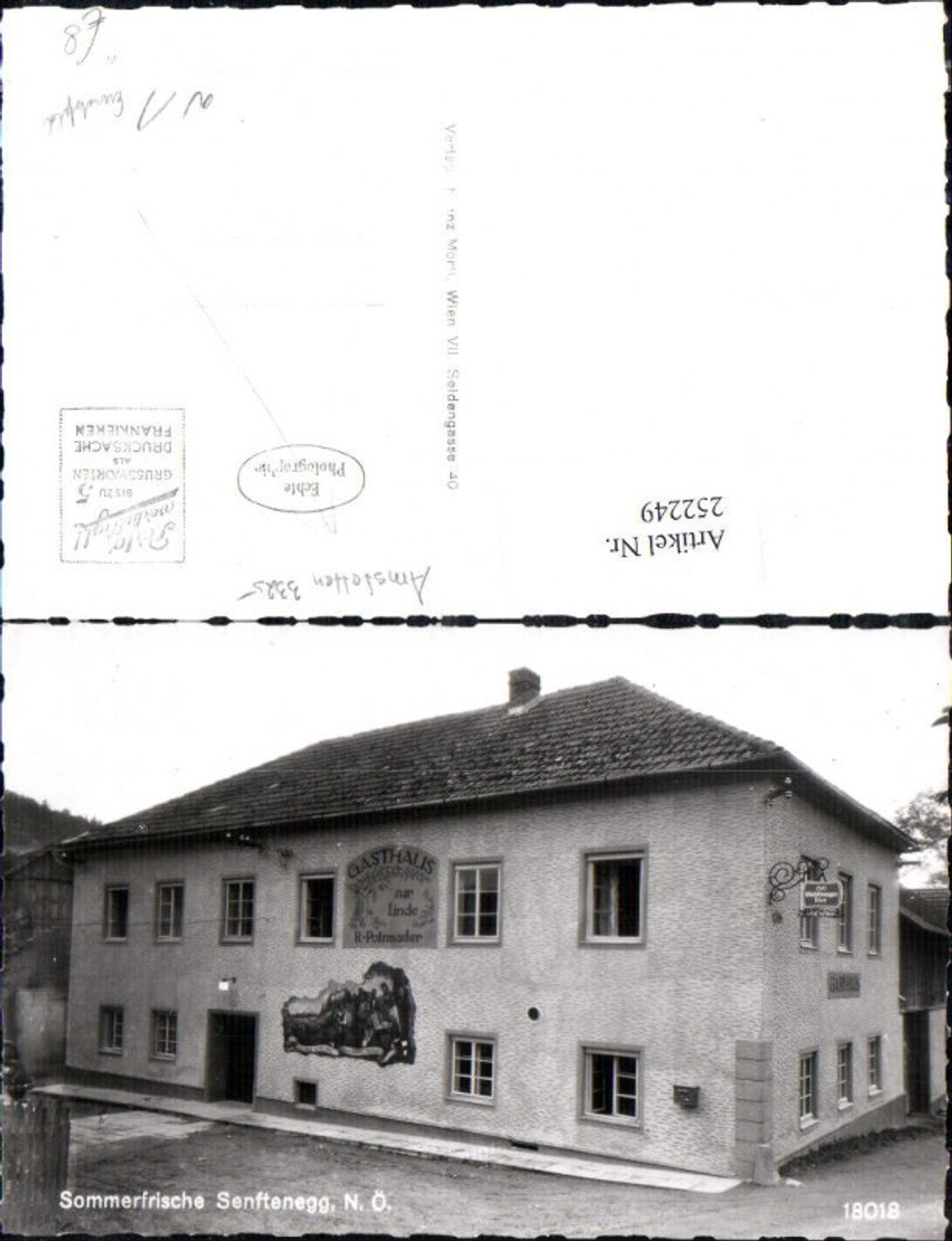 252249,Senftenegg b. Ferschnitz Gathaus zur Linde R. Potzmader