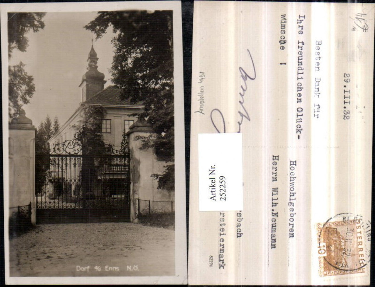 252259,Dorf an d. Enns b. Haidershofen Schloss Partie Gittertor