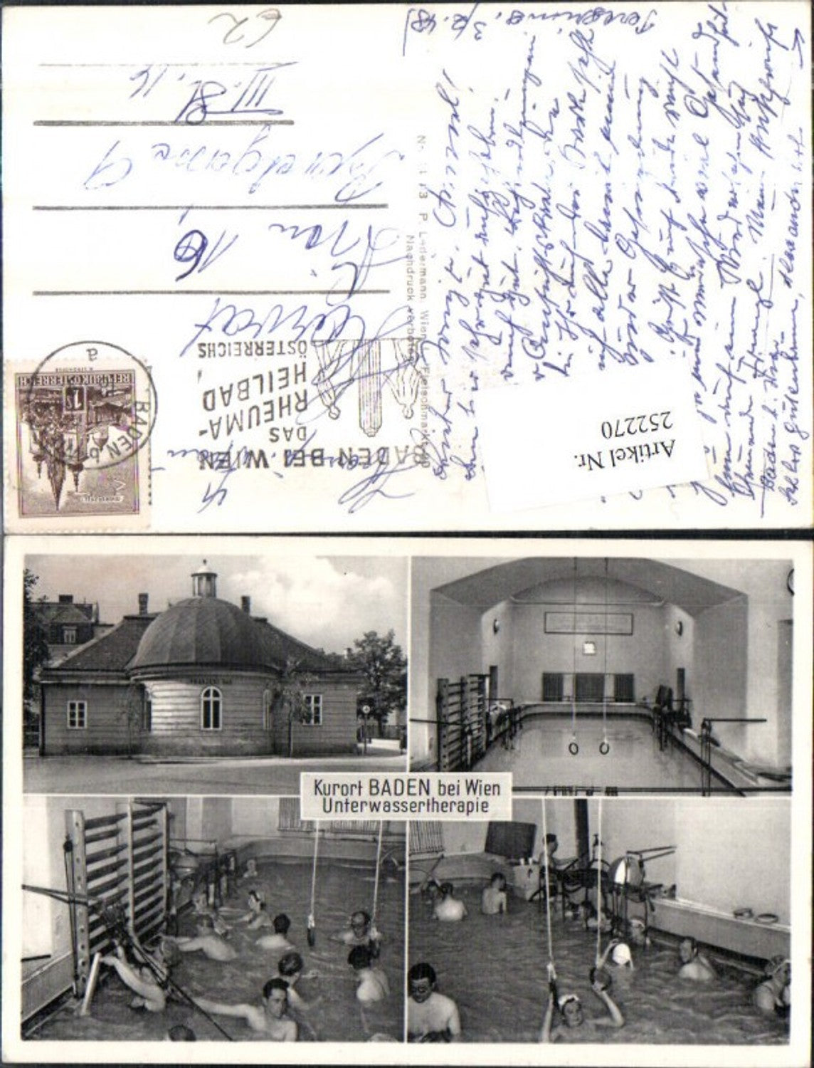 252270,Baden b. Wien Unterwassertherapie Schwimmbad Mehrbildkarte