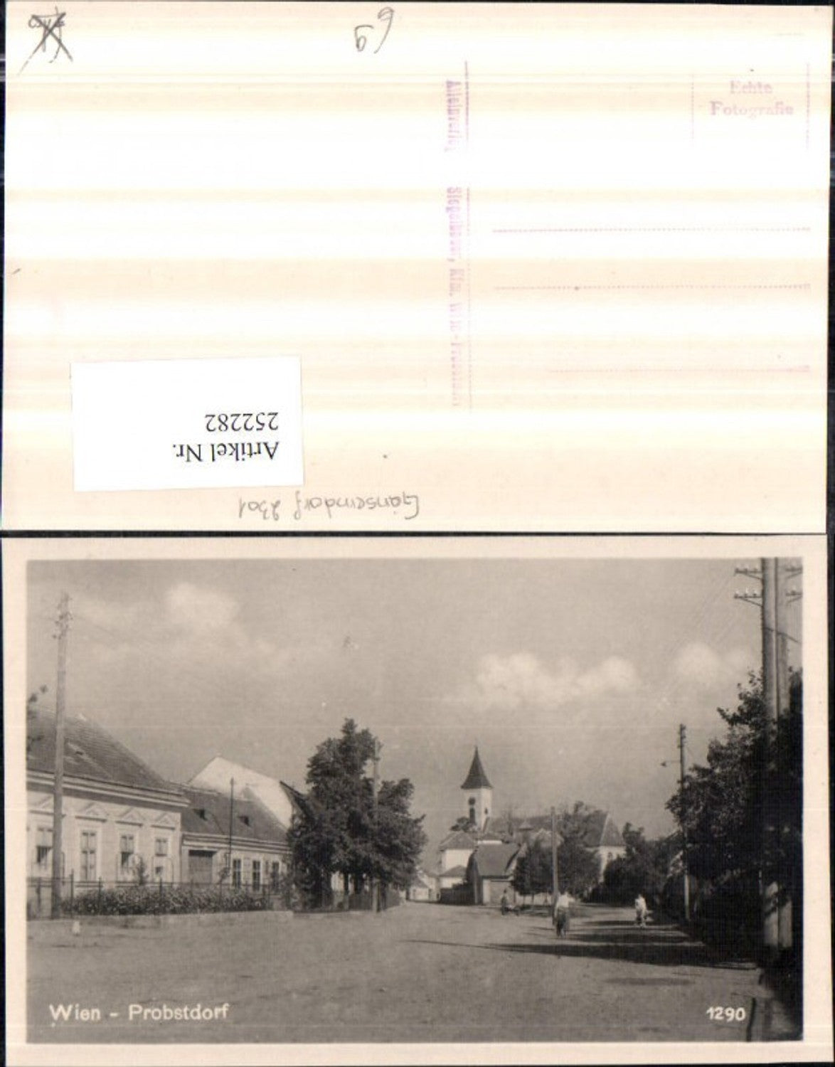 252282,Probstdorf b. Groß-Enzersdorf Straßenansicht Kirche