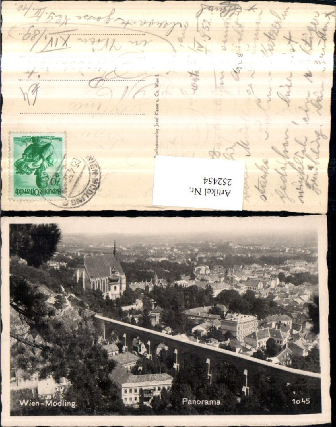 252454,Mödling b. Wien Teilansicht Panorama Viadukt Kirche