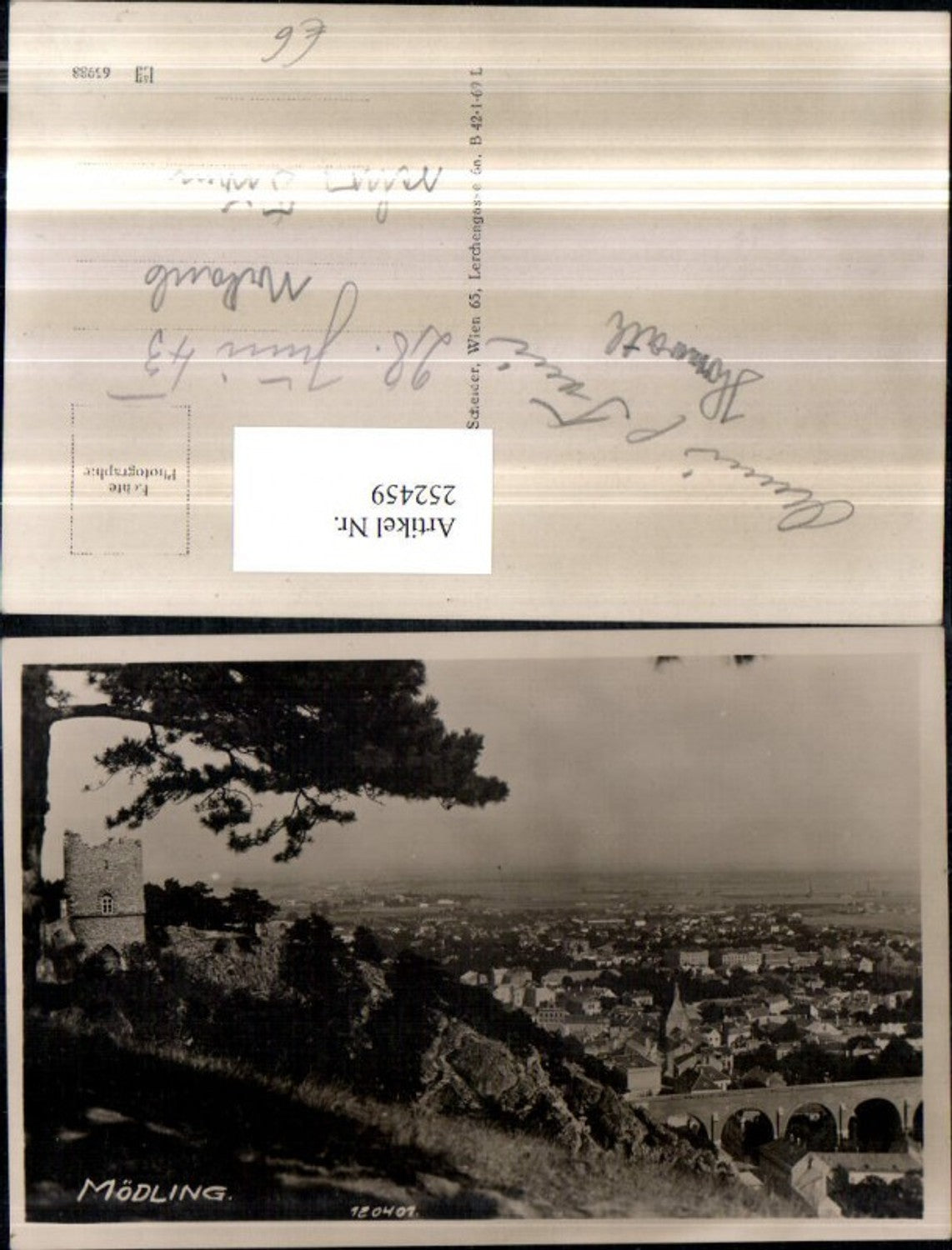 252459,Mödling Teilansicht Viadukt Schwarzer Turm