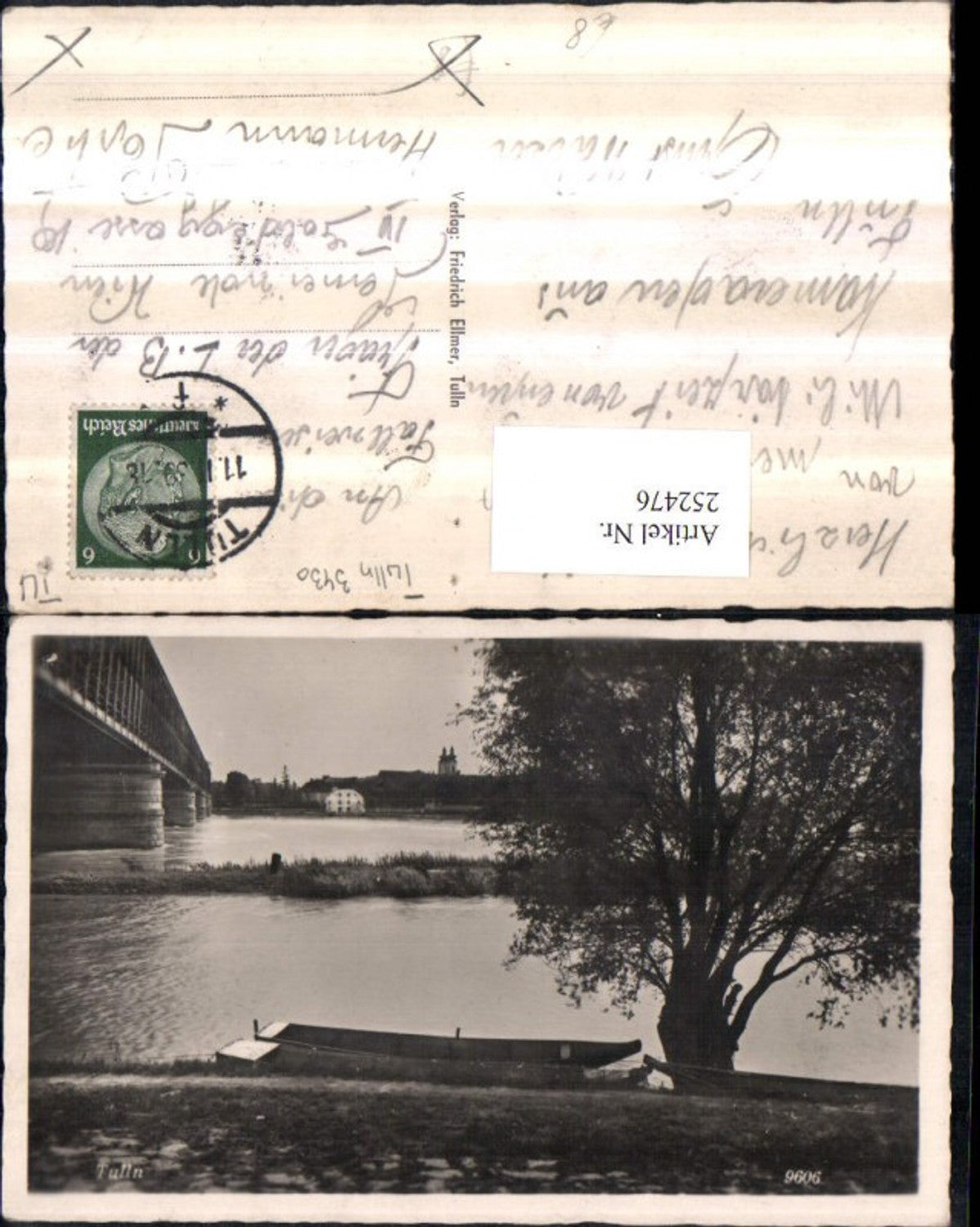 252476,Tulln an d. Donau Partie Brücke Ruderboot