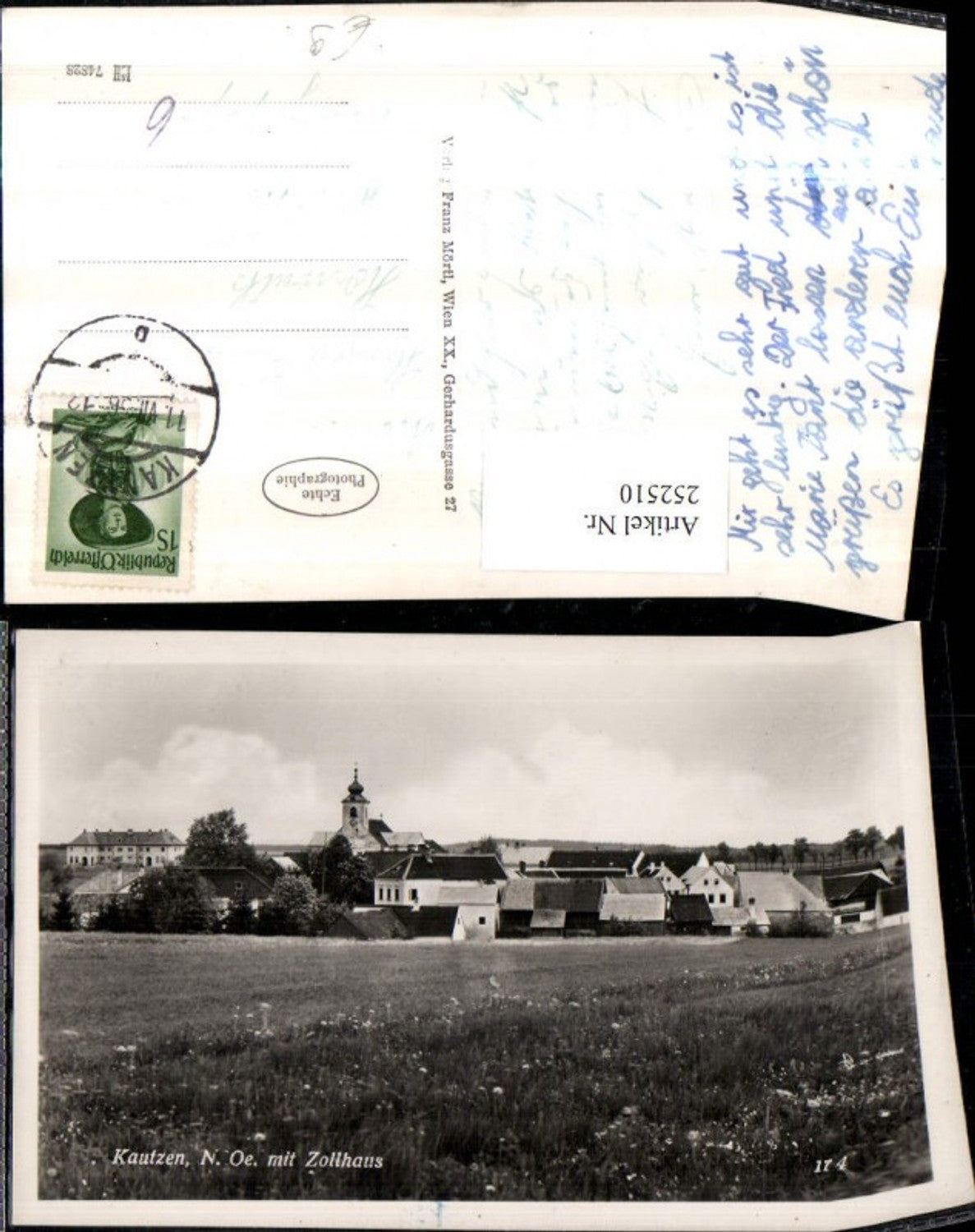 252510,Kautzen Teilansicht Kirche u. Zollhaus Grenze