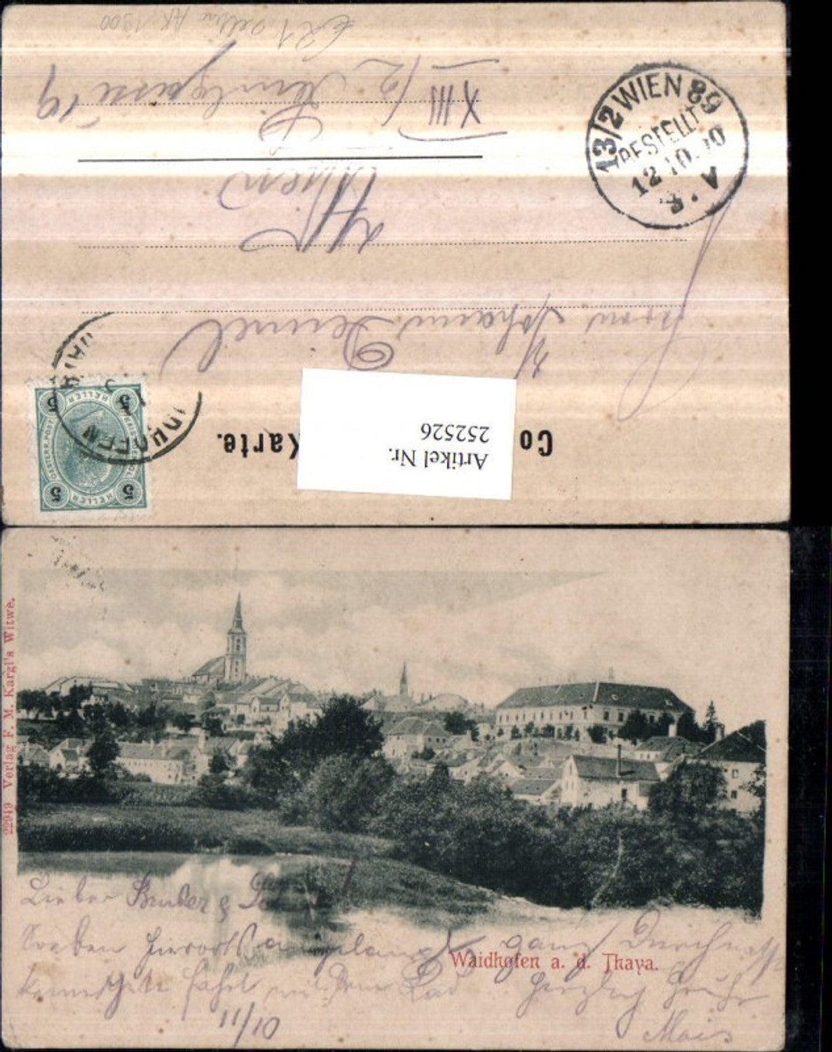 252526,Seltene AK Waidhofen an d. Thaya Totale Kirche um 1900