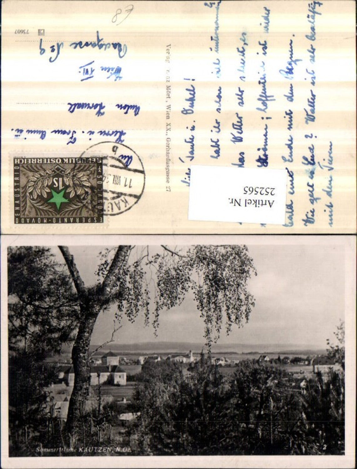 252565,Blick auf Kautzen Totale Kirche Partie