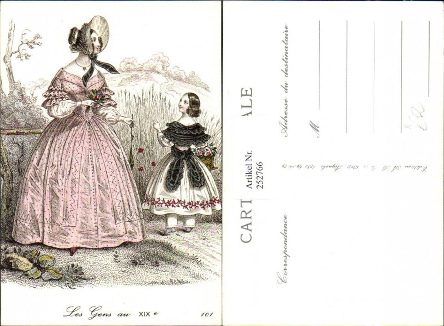 252766, Artist AK Woman with hat Hat fashion Dress Girl with dress Basket Pompous