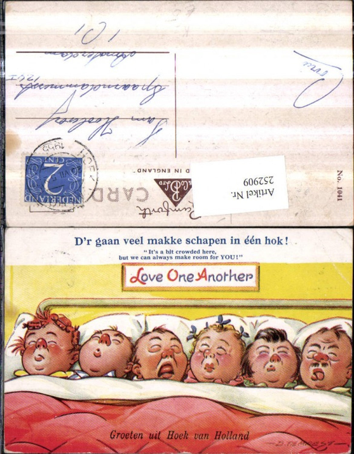 252909,Künstler AK D. Temirest Love one another Personen im Bett krank