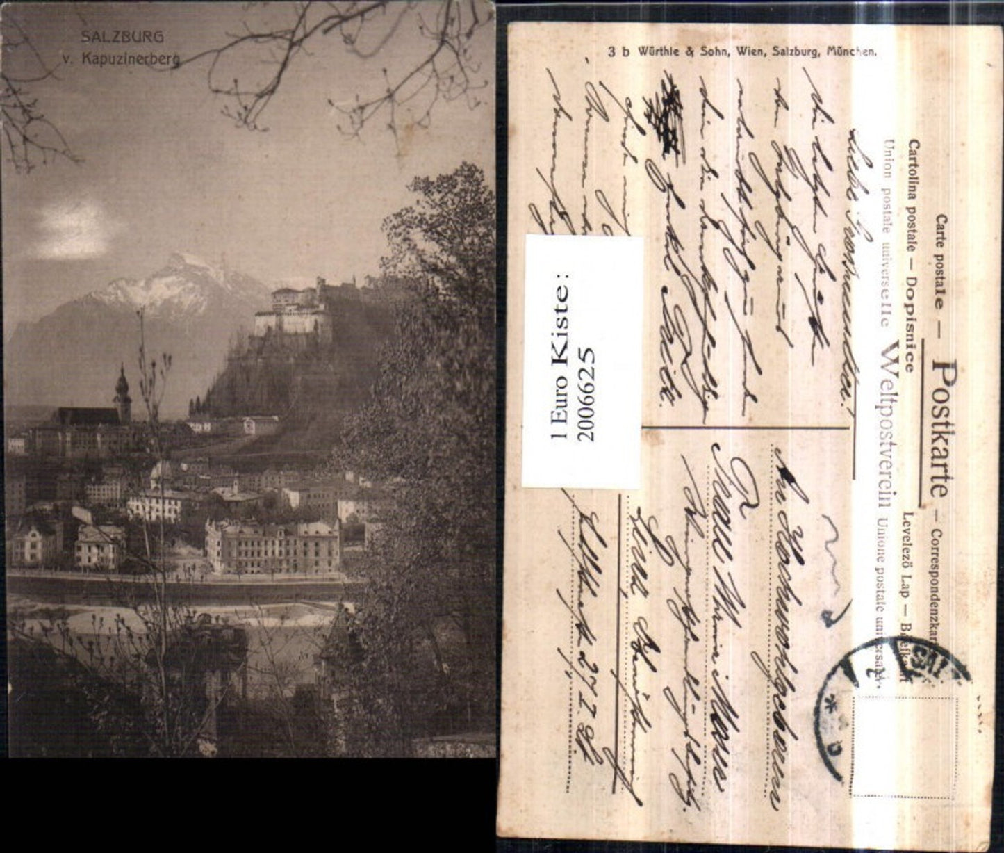 2006625,Salzburg Teilansicht v. Kapuzinerberg m. Festung