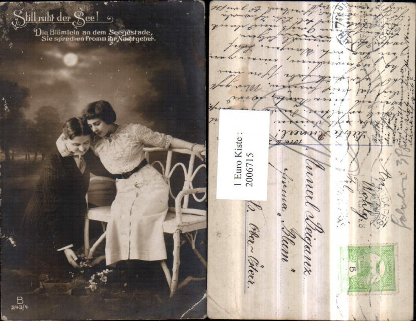 2006715,Still ruht der See Liebespaar Liebe Frau m. Kleid Holzbank Mann m. Anzug