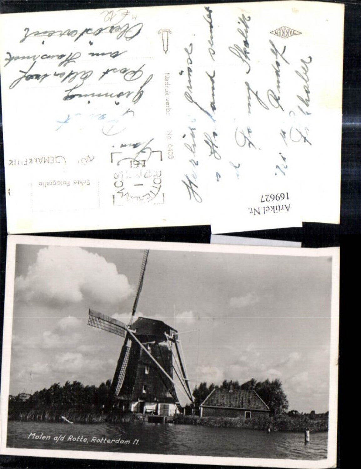 169627, Photo Ak Windmill Molen ad Rotte Rotterdam