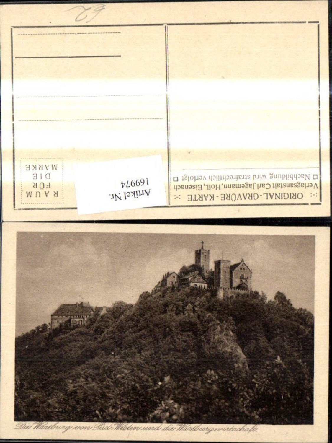 169974,Burg Eisenach Wartburg v. Südwesten u. d. Wartburgwirtschaft