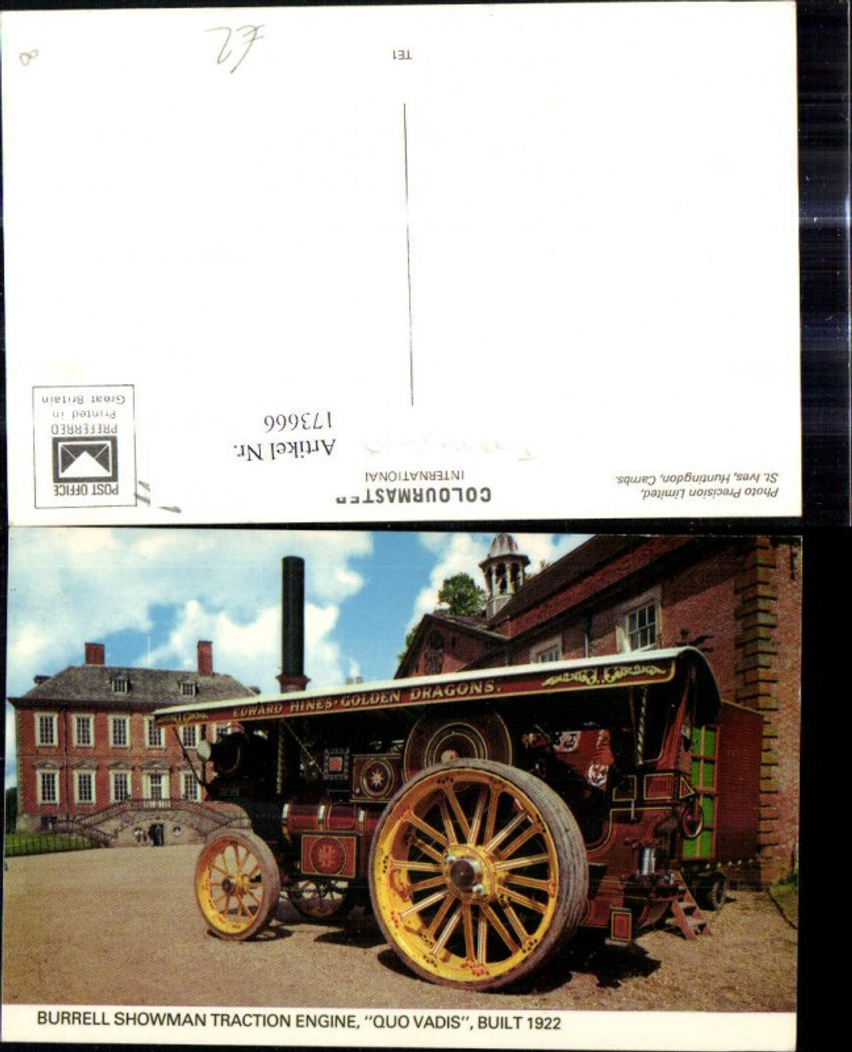 173666,Burrell Showman Traction Engine Quo Vadis 1922 Landwirtschaftliche Maschine