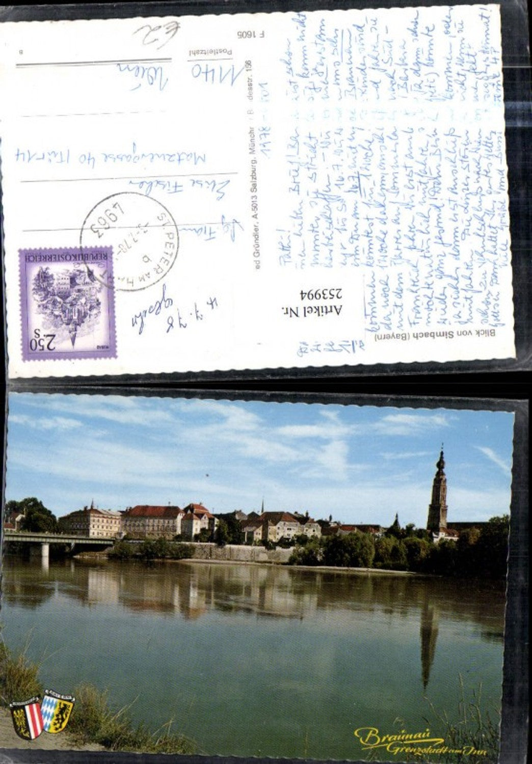 253994,Braunau am Inn Teilansicht Blick von Simbach