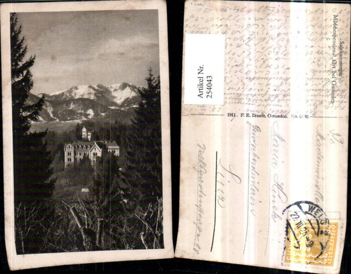 254043,Salzkammergut Mädchenpensionat Ort b. Gmunden pub F. E. Brant 0156