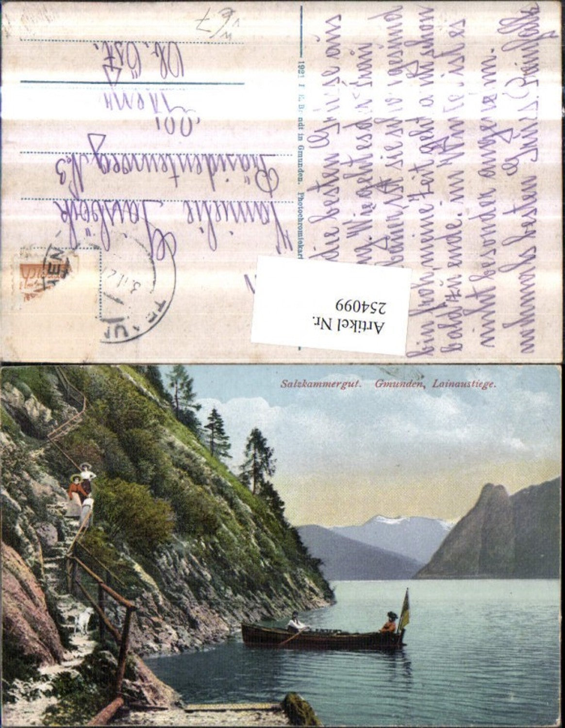 254099,Gmunden Lainaustiege Partie Ruderboot pub F. E. Brandt 976