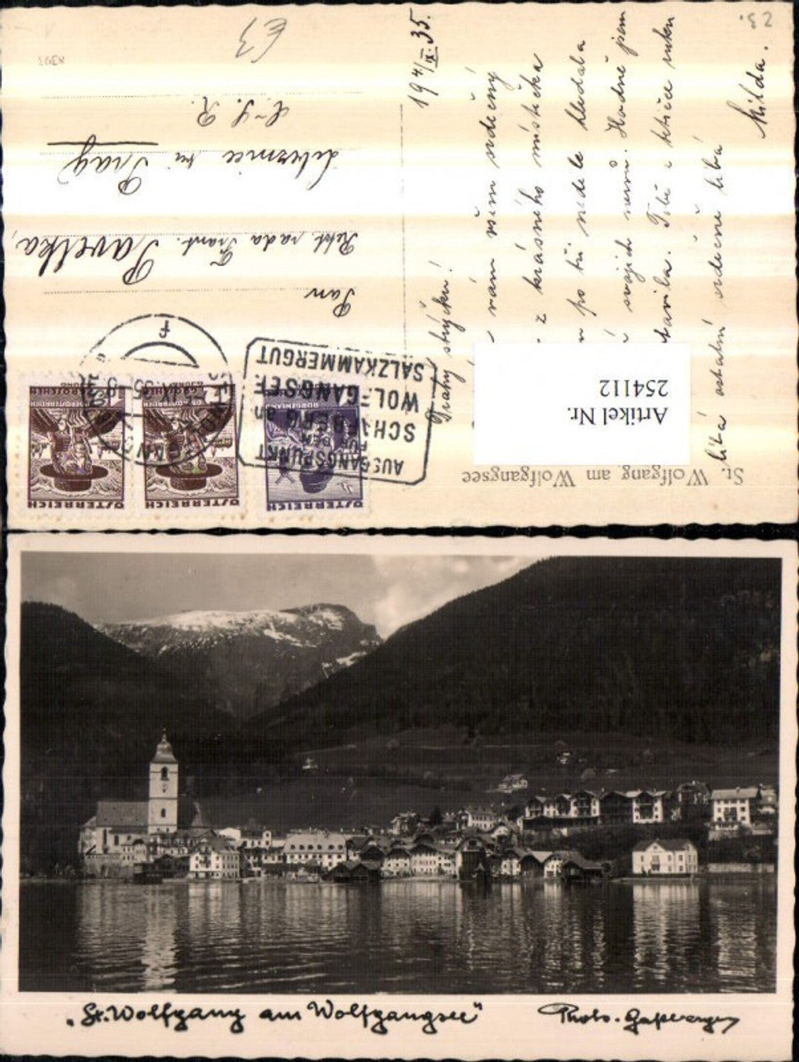 254112,St. Wolfgang am Wolfgangsee Totale m. Schafberg
