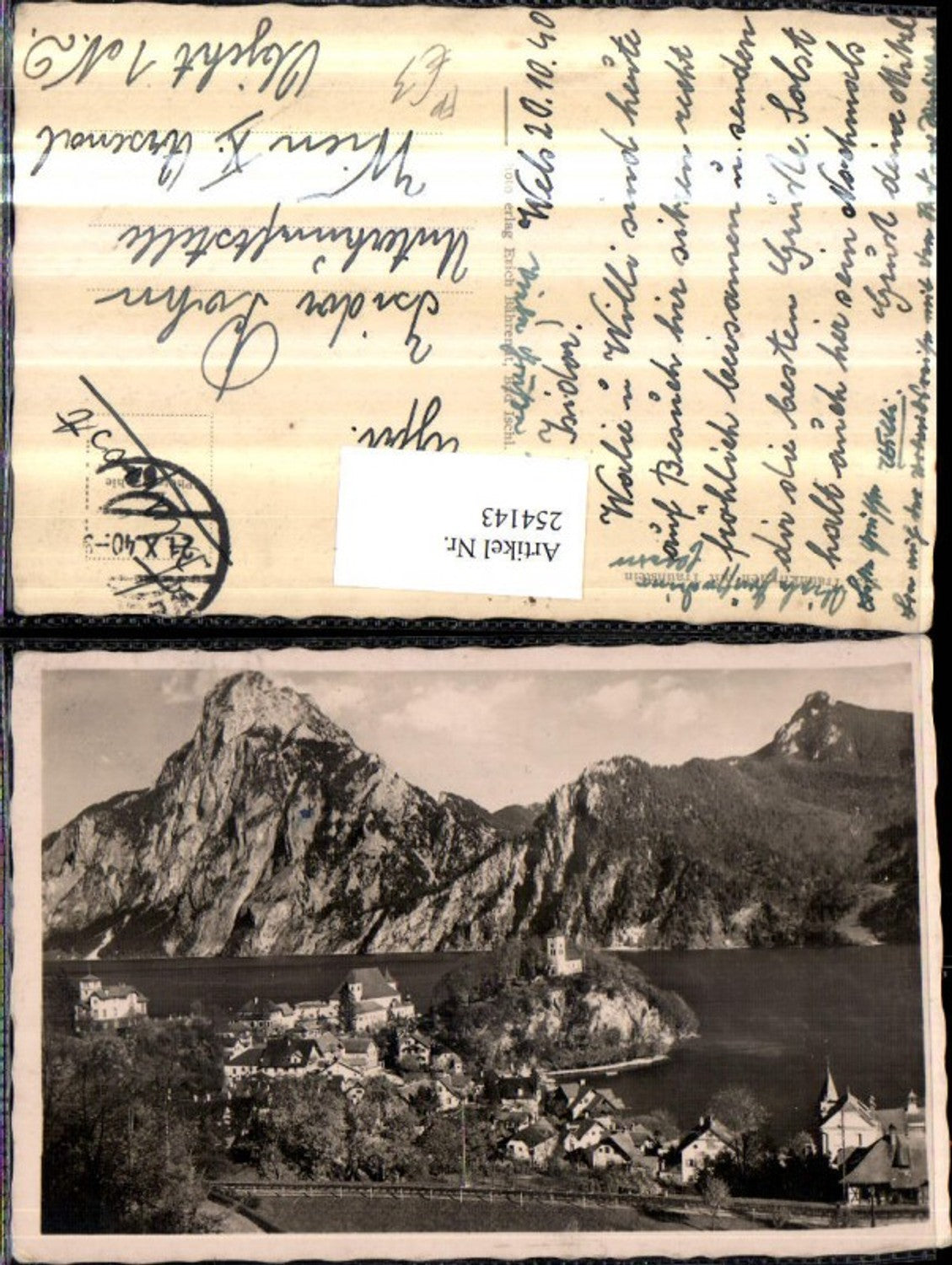 254143,Traunkirchen Totale m. Traunstein Feldpost nach Wien Arsenal Objekt 1 N.D.