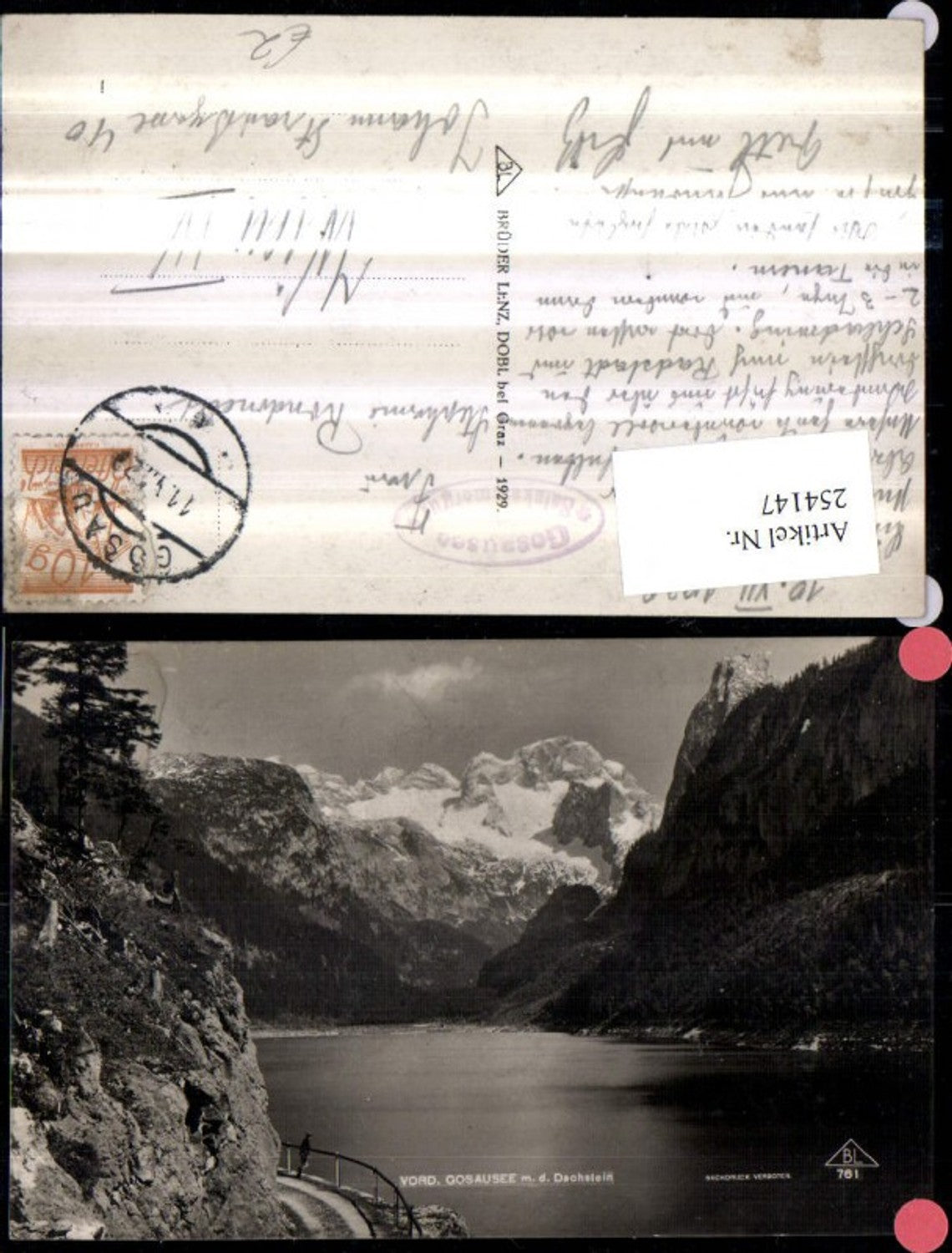 254147,Vorderer Gosausee See b. Gosau m. d. Dachstein Bergkulisse