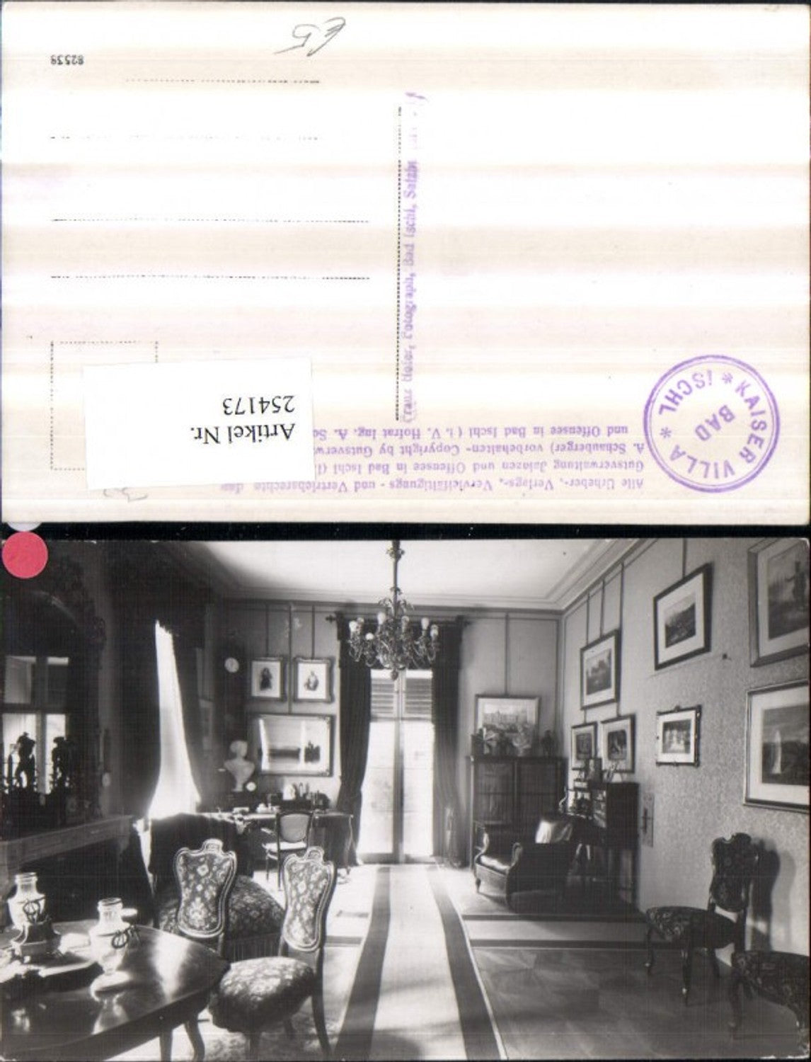 254173,Bad Ischl Kaiservilla Kaiser Villa Zimmer Innenansicht Stühle Tisch Kronleuchter Bilder