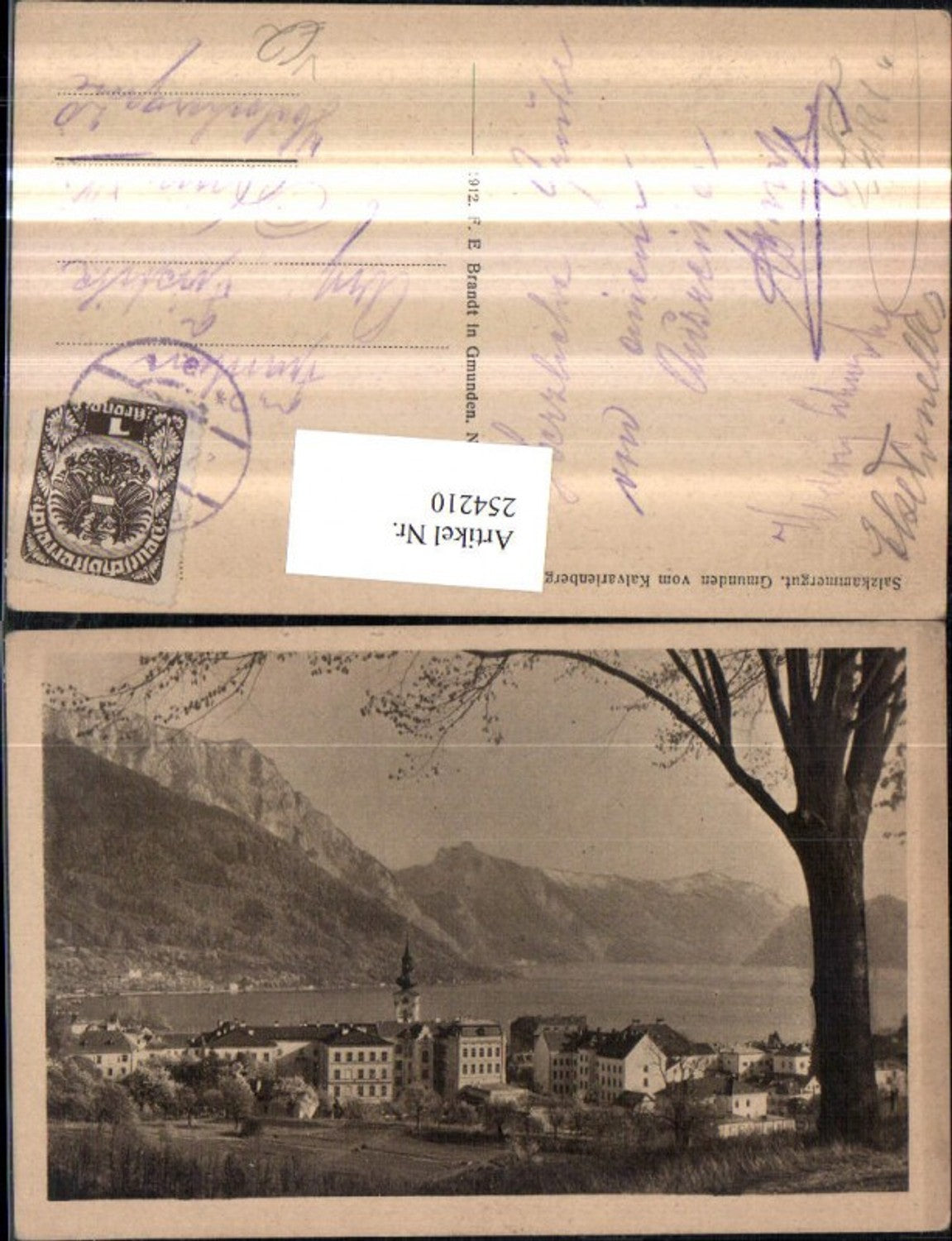254210,Gmunden Teilansicht vom Kalvarienberg pub F. E. Brandt 01