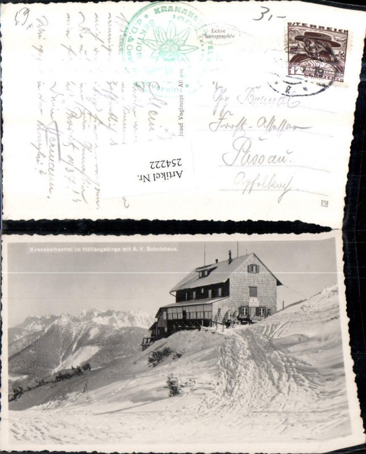 254222,Kranabethsattel im Höllengebirge m. Schutzhaus Winterbild b. Ebensee