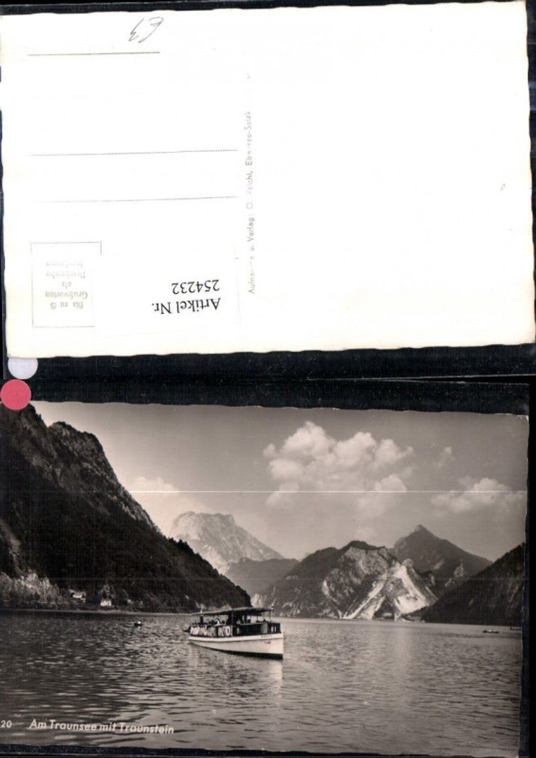 254232,Am Traunsee m. Traunstein Bergkulisse Boot