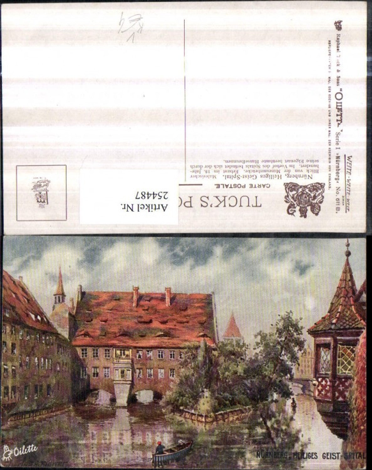 254487, Raphael Tuck & Sons 611B Artist Charles F. Flower Nuremberg Holy Spirit Hospital Bay Window