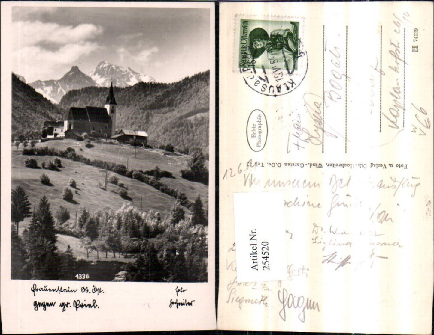 254520,Frauenstein Kirche b. Molln Bergkulisse Großer Priel pub Foto Oth 1336