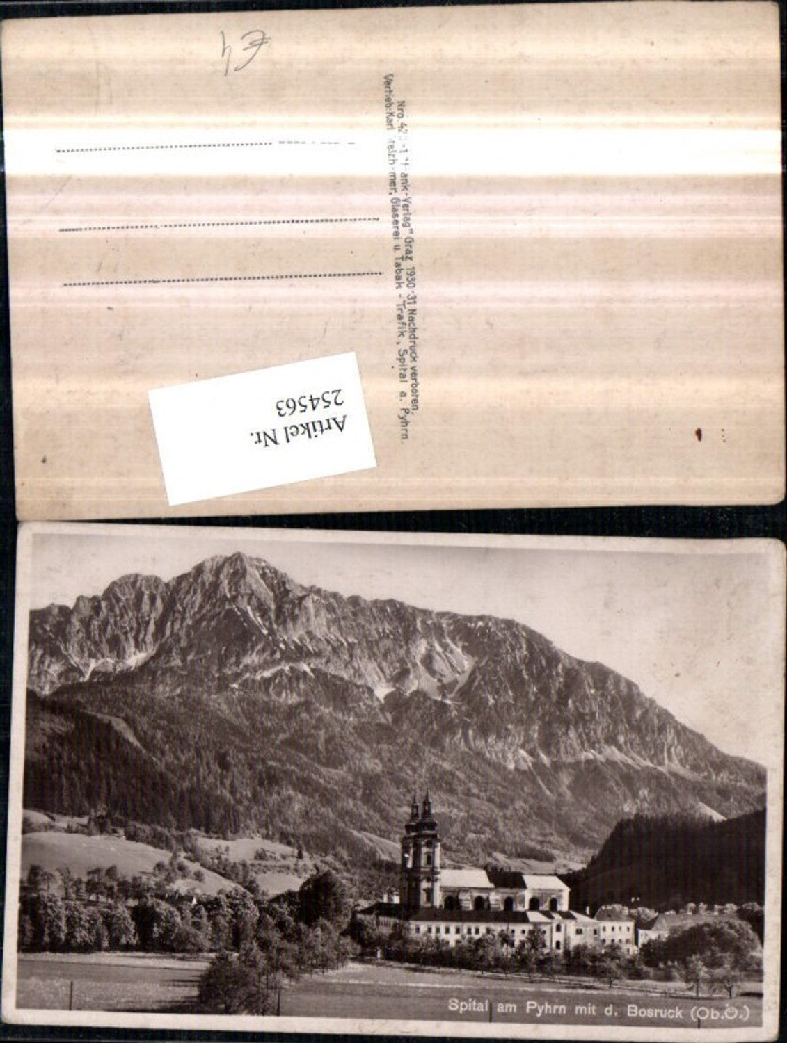 254563,Spital am Pyhrn Kirche m. d. Bosruck Bergkulisse