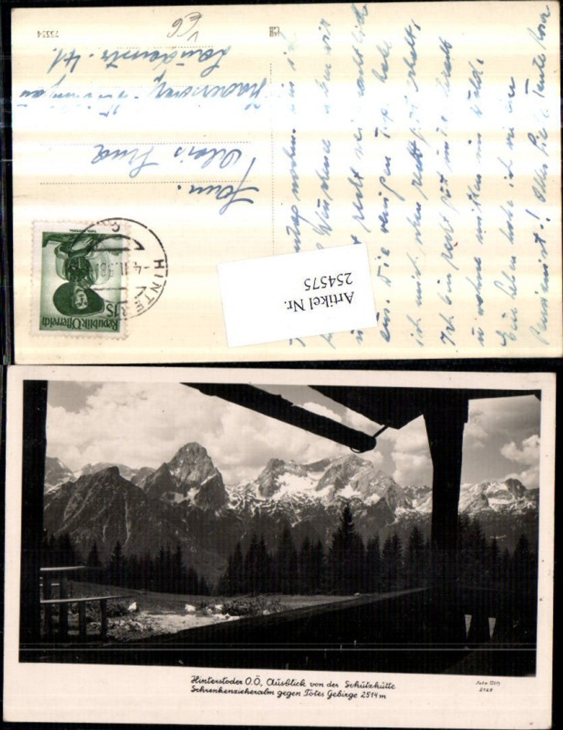 254575,Hinterstoder Ausblick von d. Schutzhütte Schrenkenzieheralm geg. Totes Gebirge Bergkulisse pub Foto Oth 2128