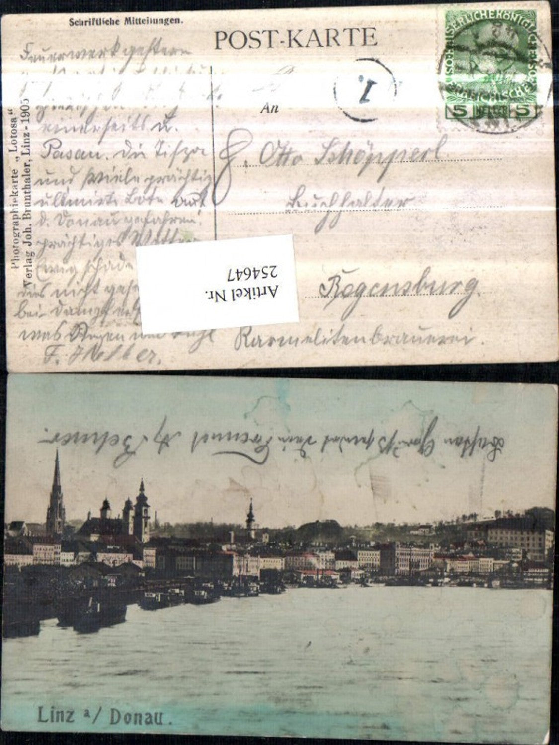 254647,Linz an d. Donau Teilansicht Anlegeplatz Boote