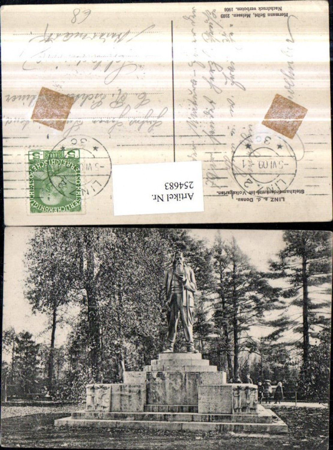 254683,Linz an d. Donau Stelzhamerdenkmal Denkmal im Volksgarten