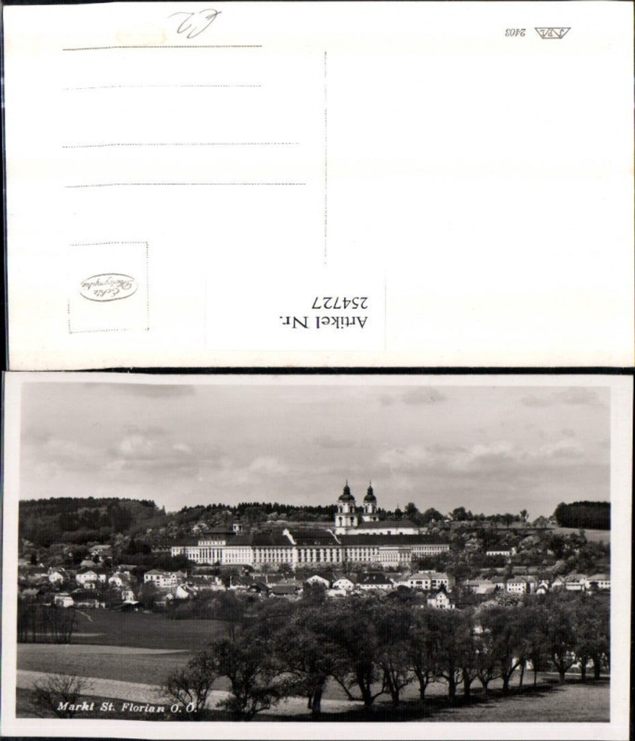 254727,Markt St. Florian Totale m. Stift Kirche