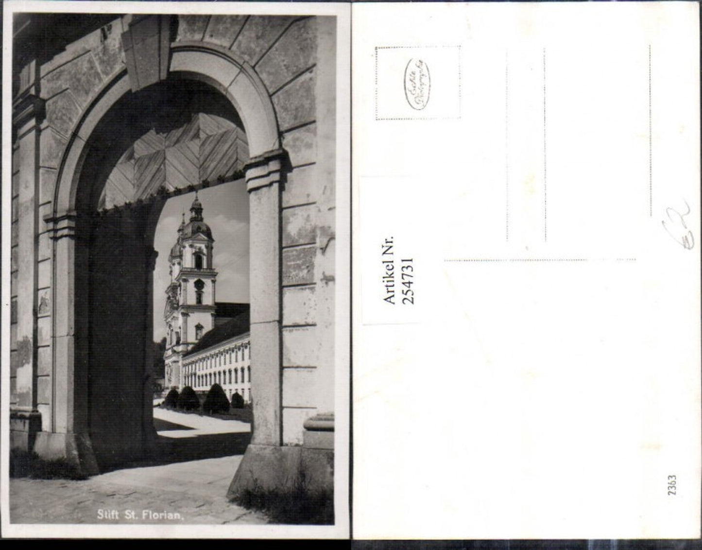 254731,Durchblick auf Stift St. Florian