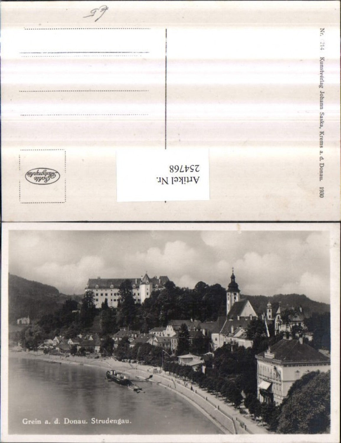 254768,Grein an d. Donau Totale im Strudengau m. Burg