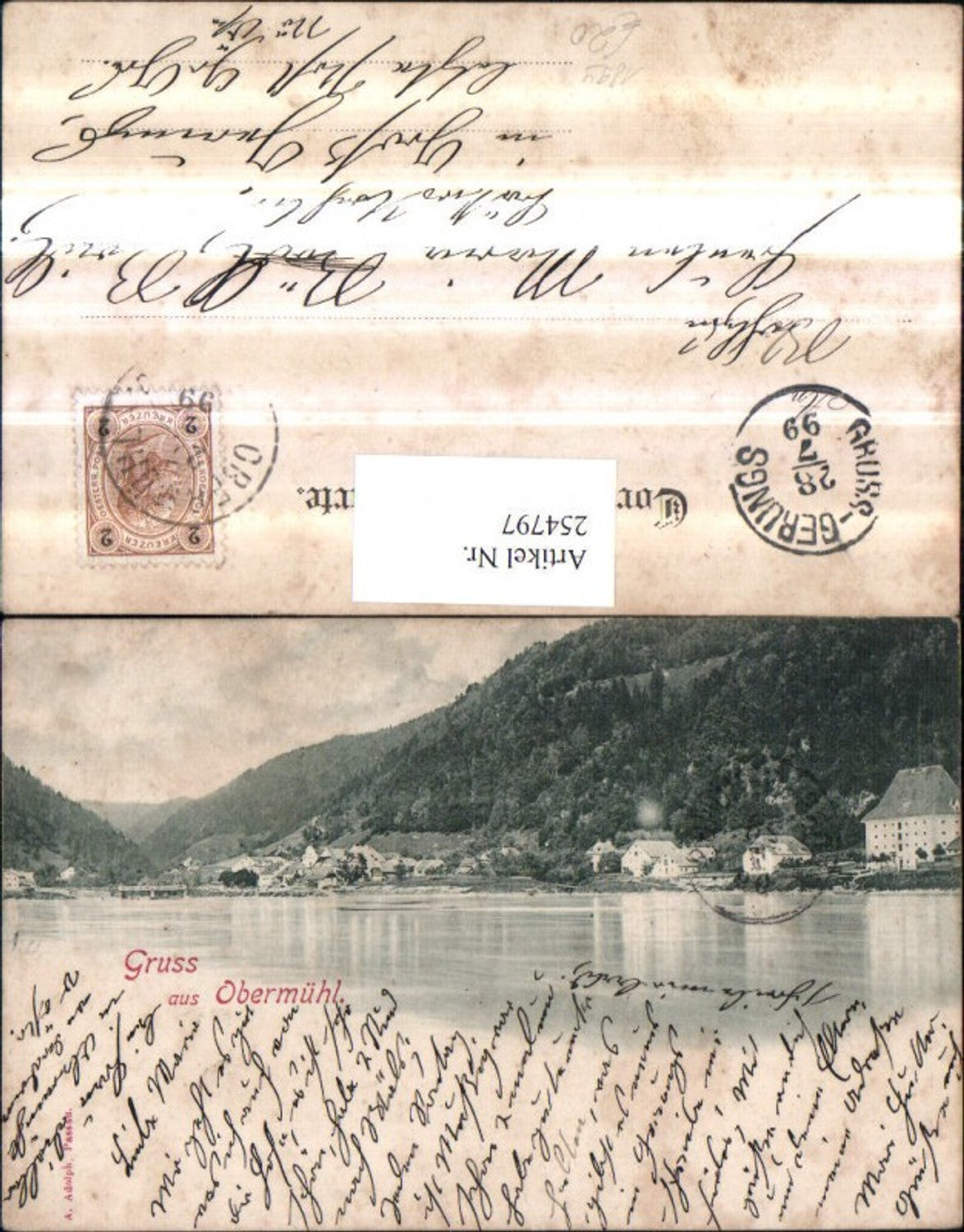 254797, Greetings from Obermühl, partial view 1899