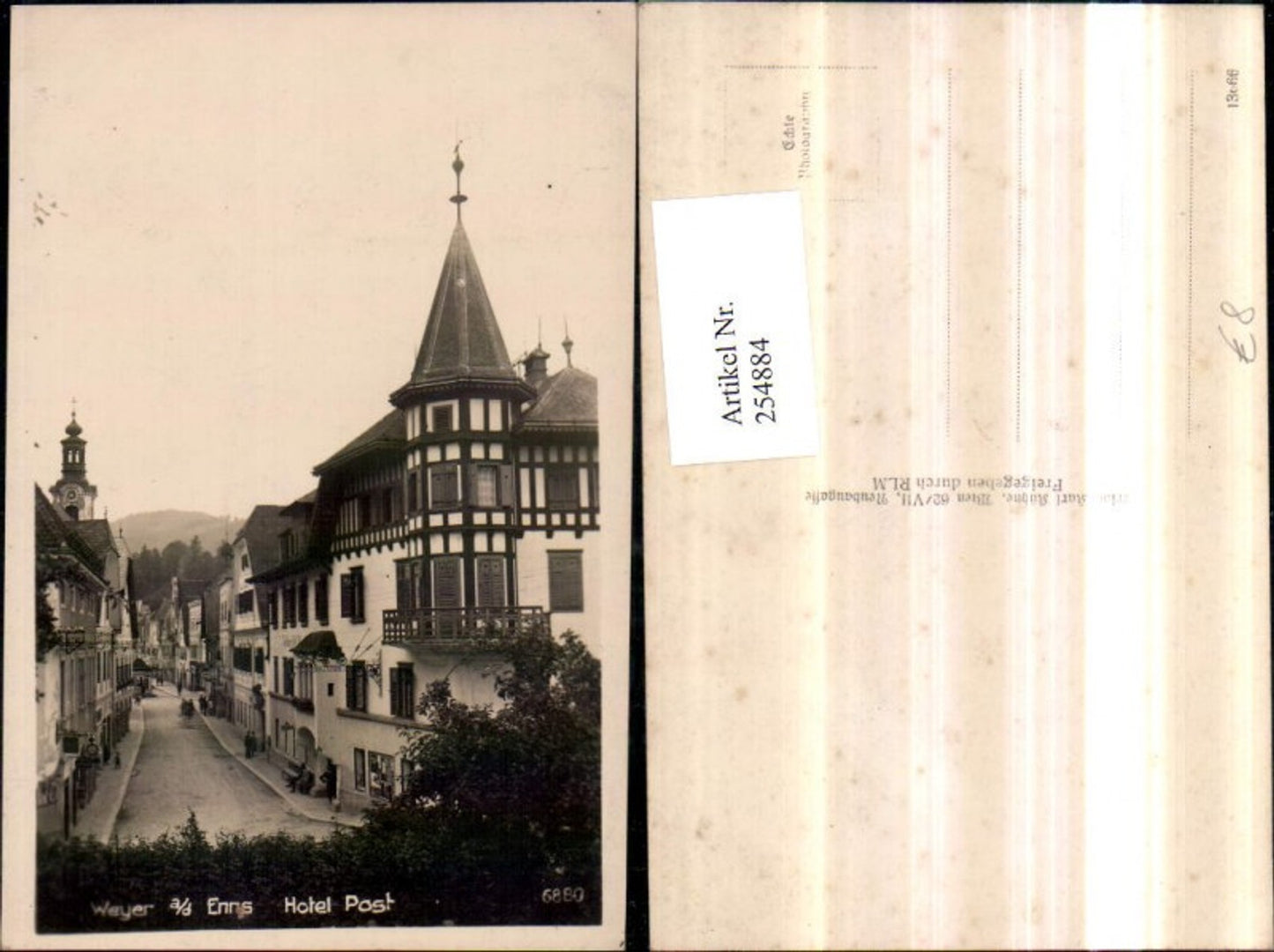 254884,Weyer an d. Enns Hotel Post Straßenansicht Erker