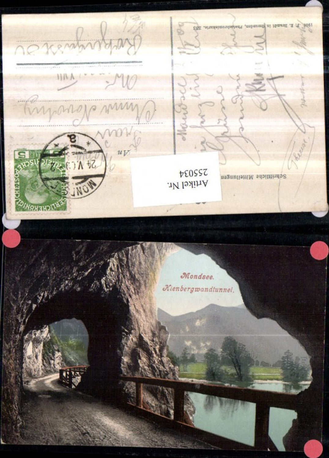 255034,Mondsee Kienbergwandtunnel Tunnel Wegpartie pub F. E. Brandt 333