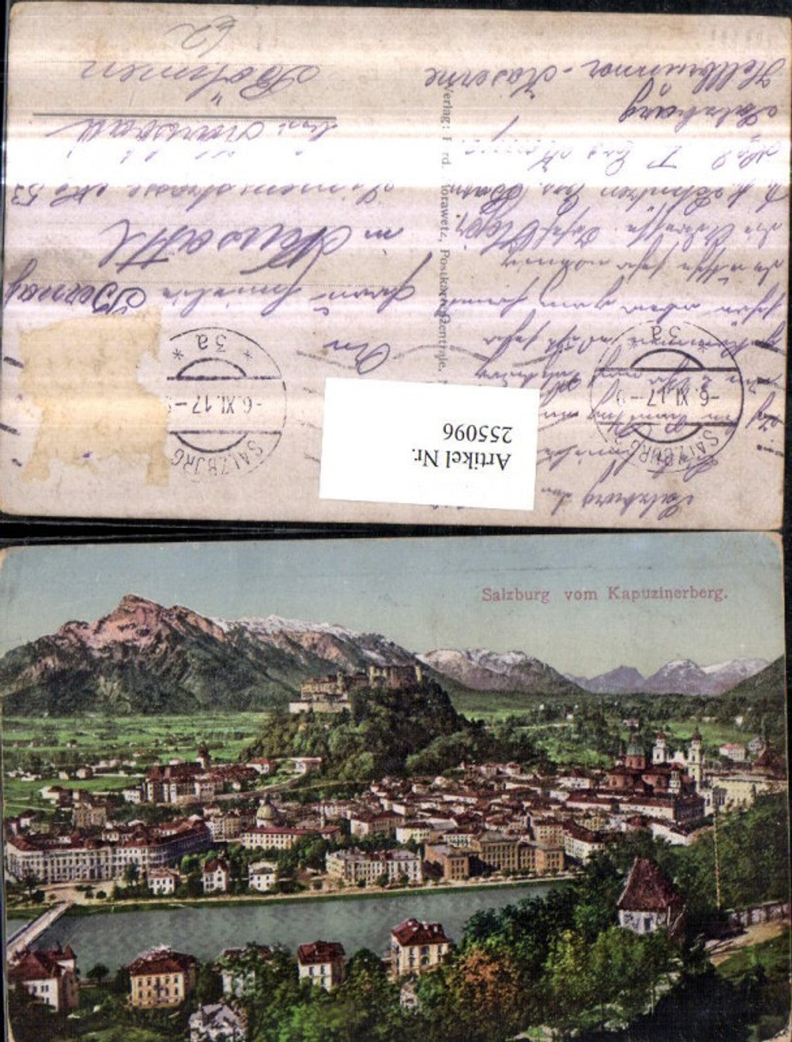 255096,Salzburg Totale m. Festung vom Kapuzinerberg